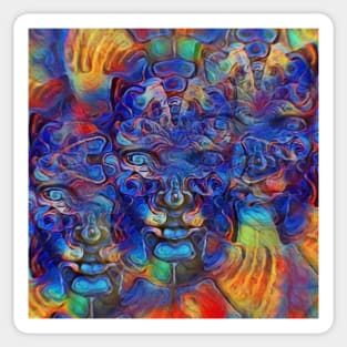 Abstract fractal faces Sticker